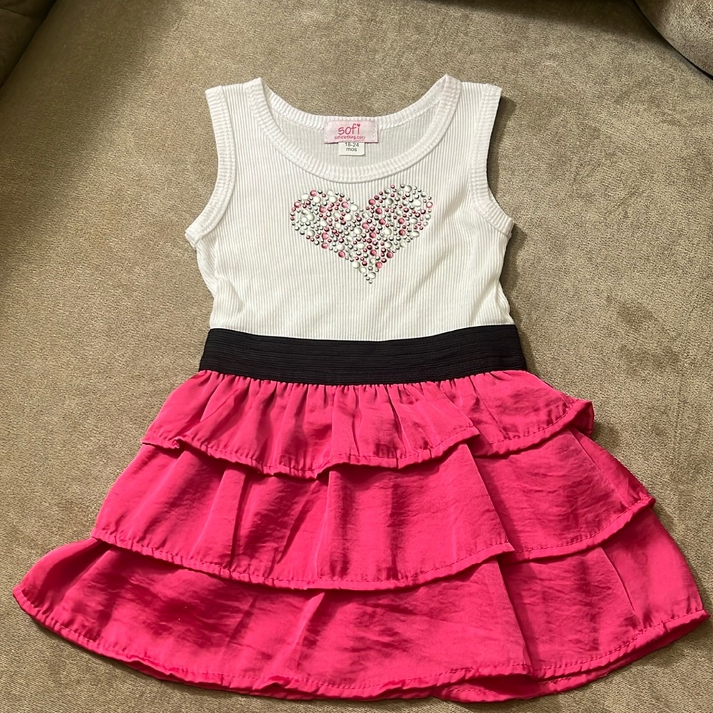 Sofi tank dress with bedazzled heart.  Size 18/24 months